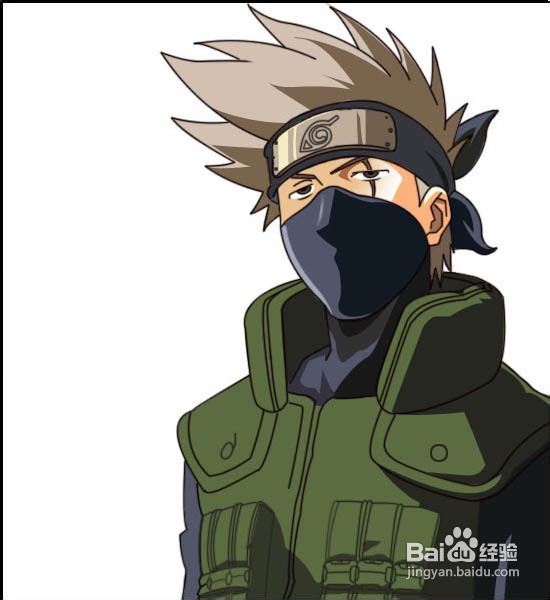 用Photoshop绘制火影忍者卡卡西教程