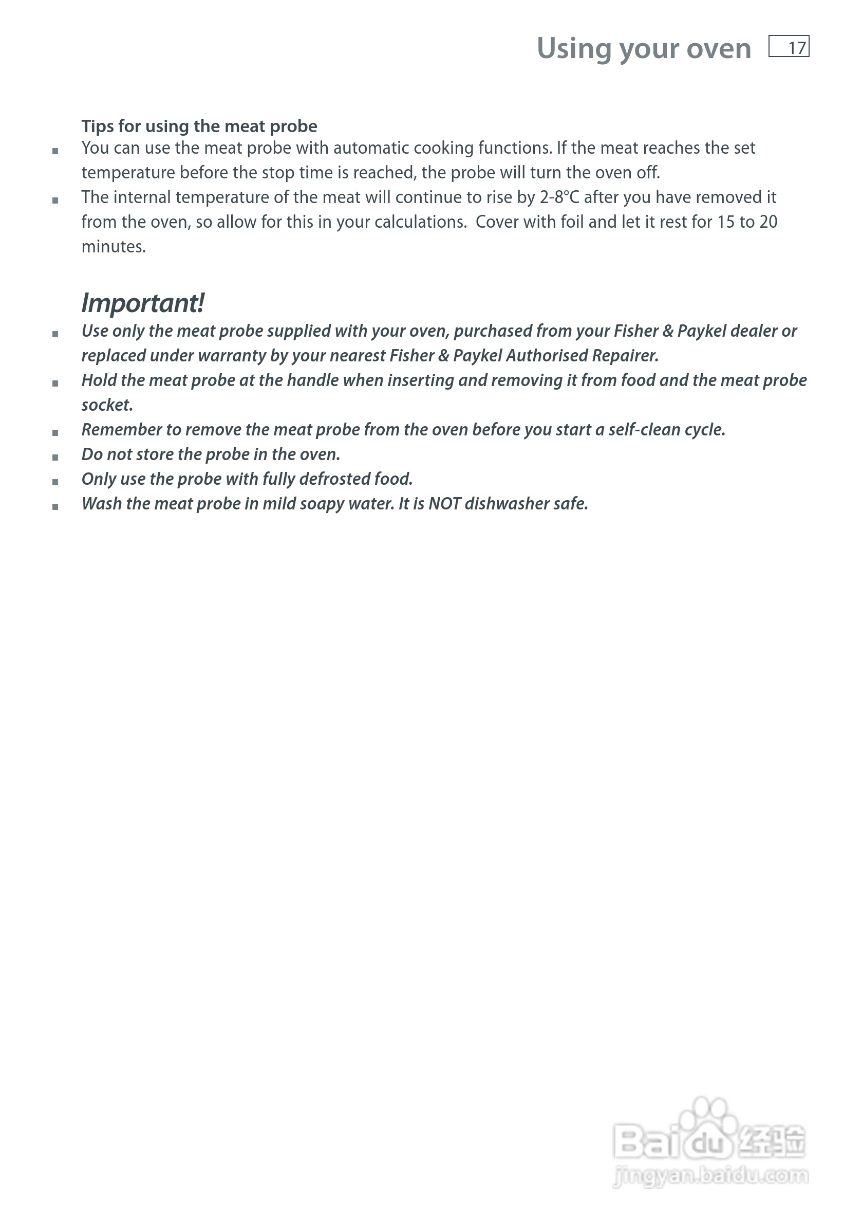 斐雪派克OB76SDEPX2嵌入式烤箱说明书:[1]