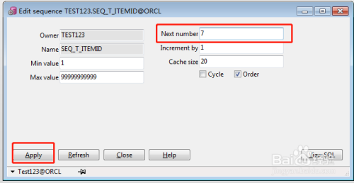 oracle数据库，如何刷新、重置sequence的值？