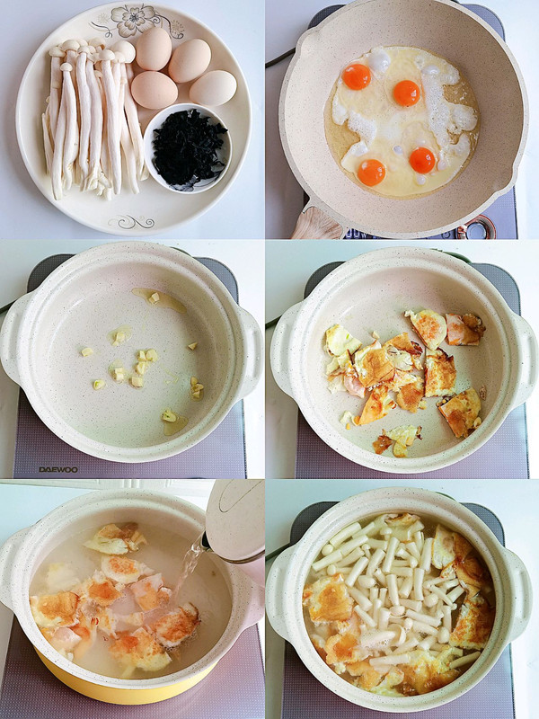 裙带菜鸡蛋海鲜菇汤