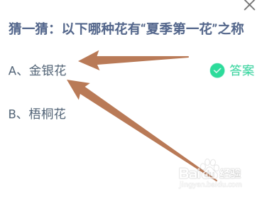 蚂蚁庄园答案以下哪种花有“夏季第一花”之称