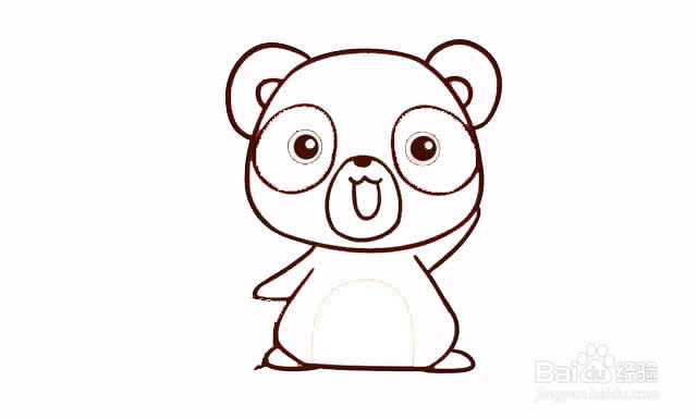 卡通彩色小浣熊的简笔画