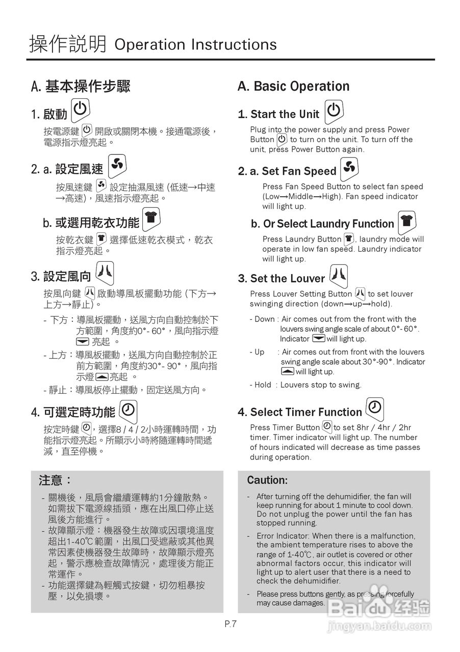 德国宝DH-308D抽湿机使用说明书