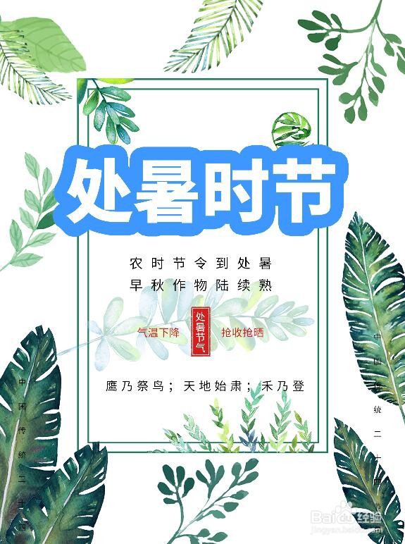 PS软件如何制作关于处暑节气的海报