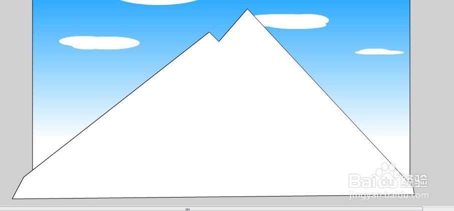 flash绘制一个雪山的背景