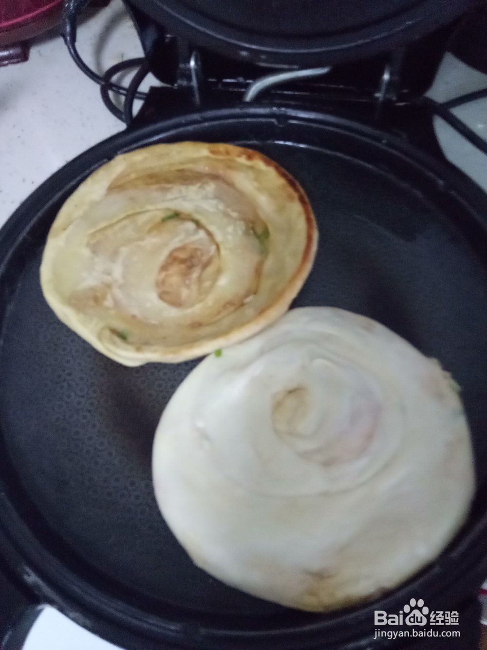 电饼铛芝麻酱葱花饼