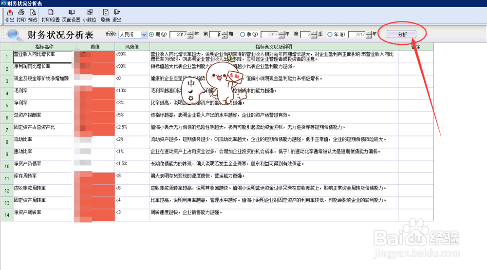财务软件中，财务状况分析表怎么操作？（分析）