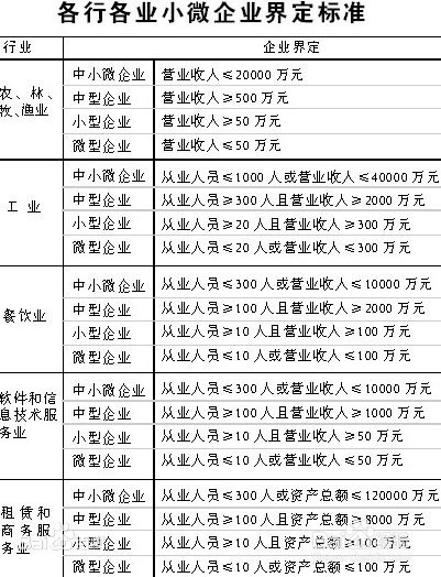 大中小微企业怎么划分