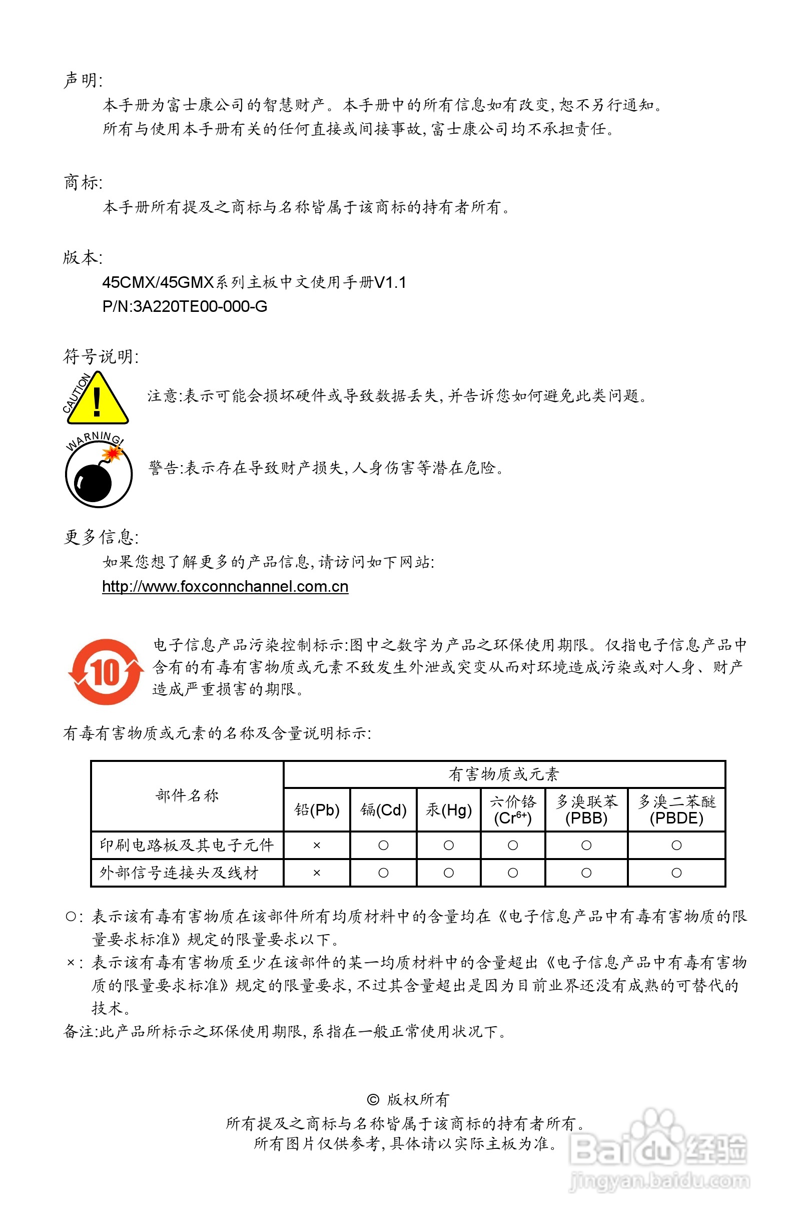 富士康45GMX-V型主板使用手册:[1]