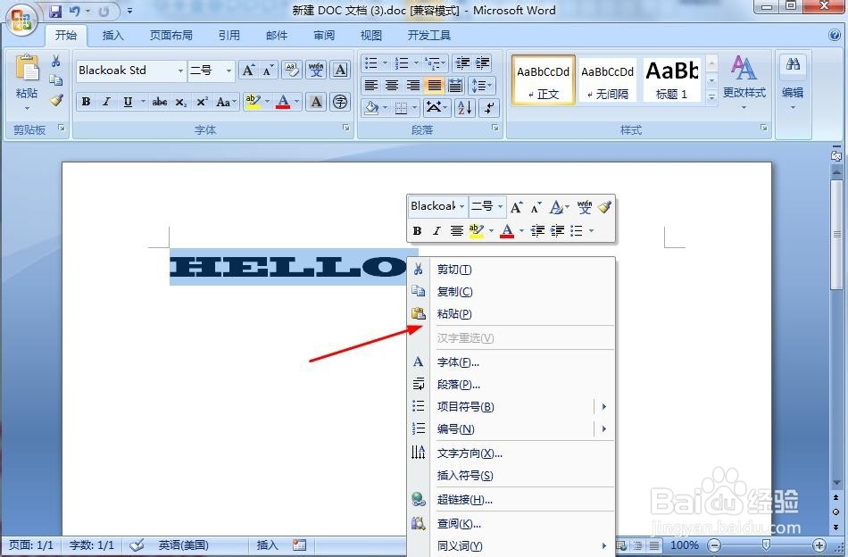 怎么修改word文档中字母的字体