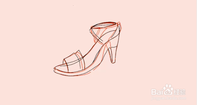 如何画高跟鞋简笔画