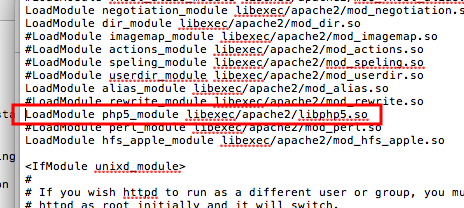开启mac自带的apache和php的支持