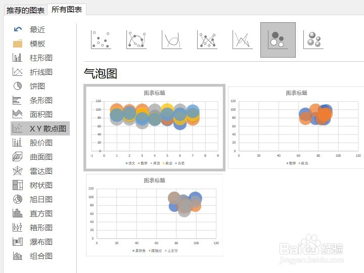 excel2016如何插入气泡图