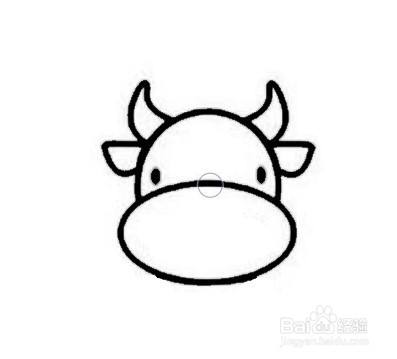 六步骤画牛头简笔画