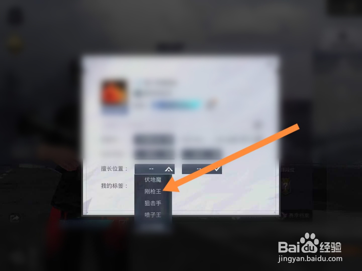 和平精英怎么修改显示的擅长位置