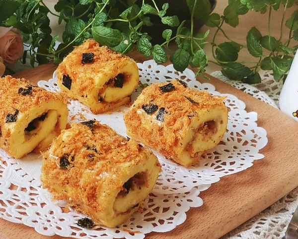 平底锅肉松蛋糕卷