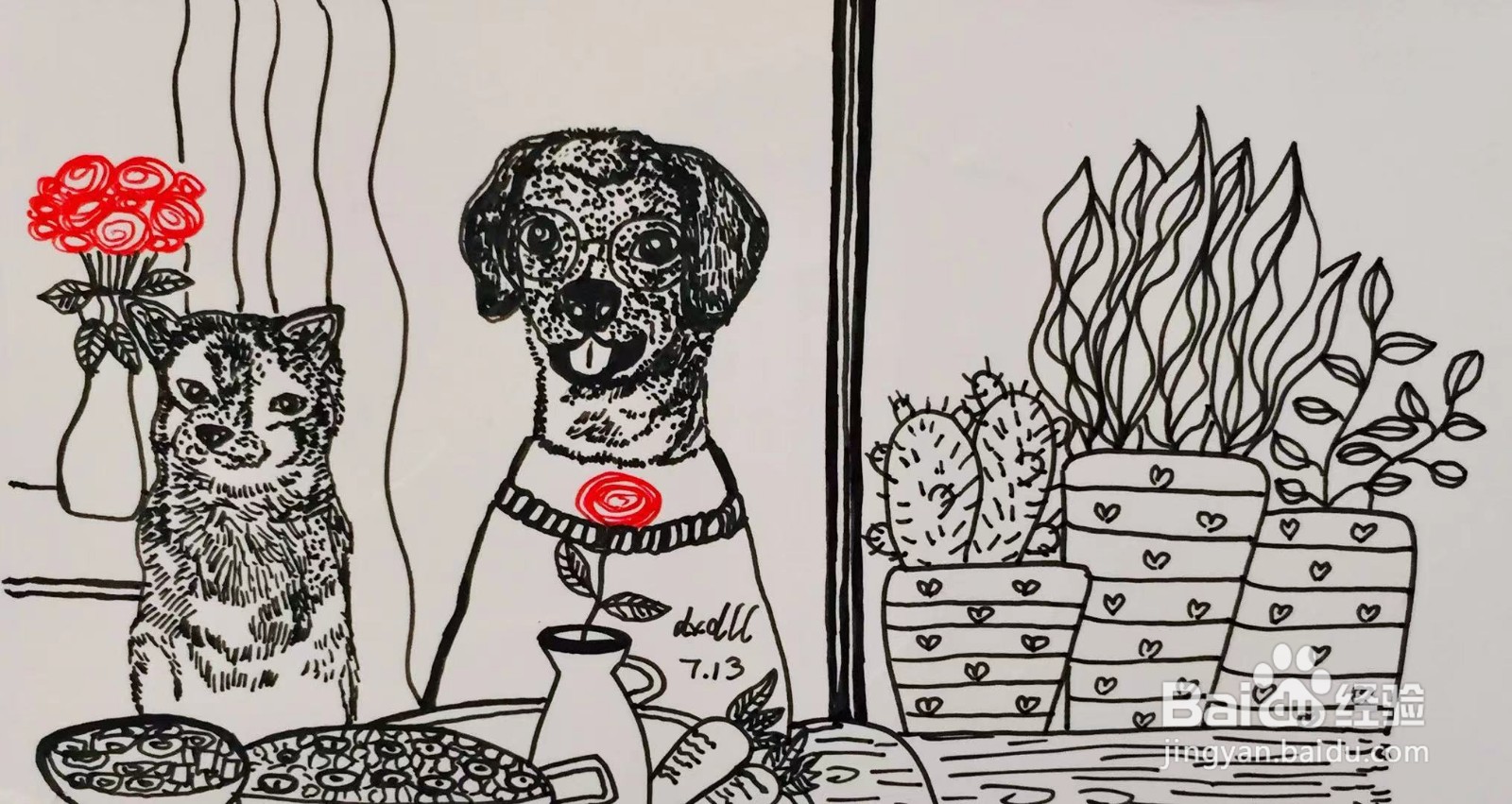 插画教程之拉布拉多犬和中华田园犬