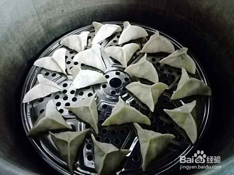 三角形饺子皮的包法