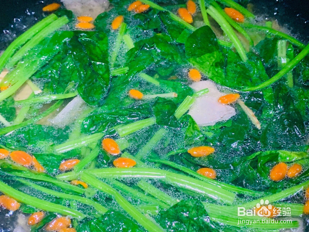 菠菜猪肝汤的做法