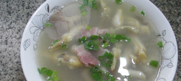 咸肉秀珍菇蛏子汤