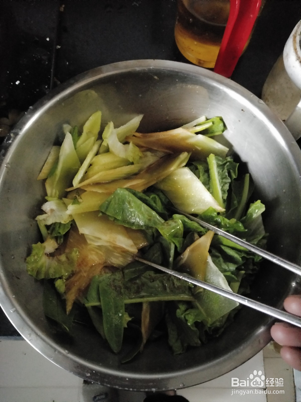 清蒸莴笋片和叶子