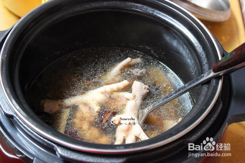 简单好吃的眉豆花生鸡爪
