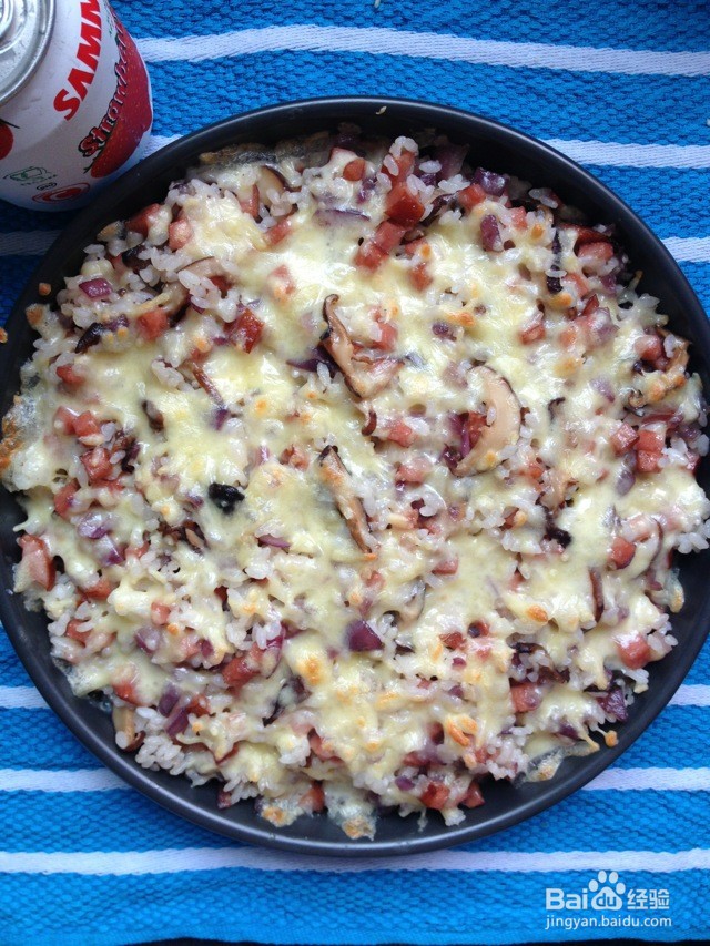 香菇火腿焗饭的做法