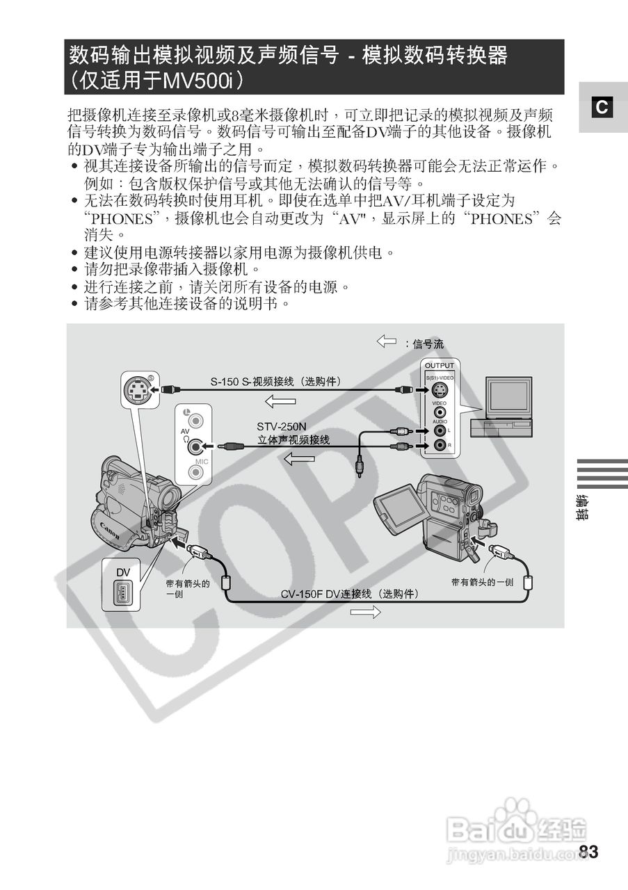 佳能MV500数码摄像机使用说明书:[9]