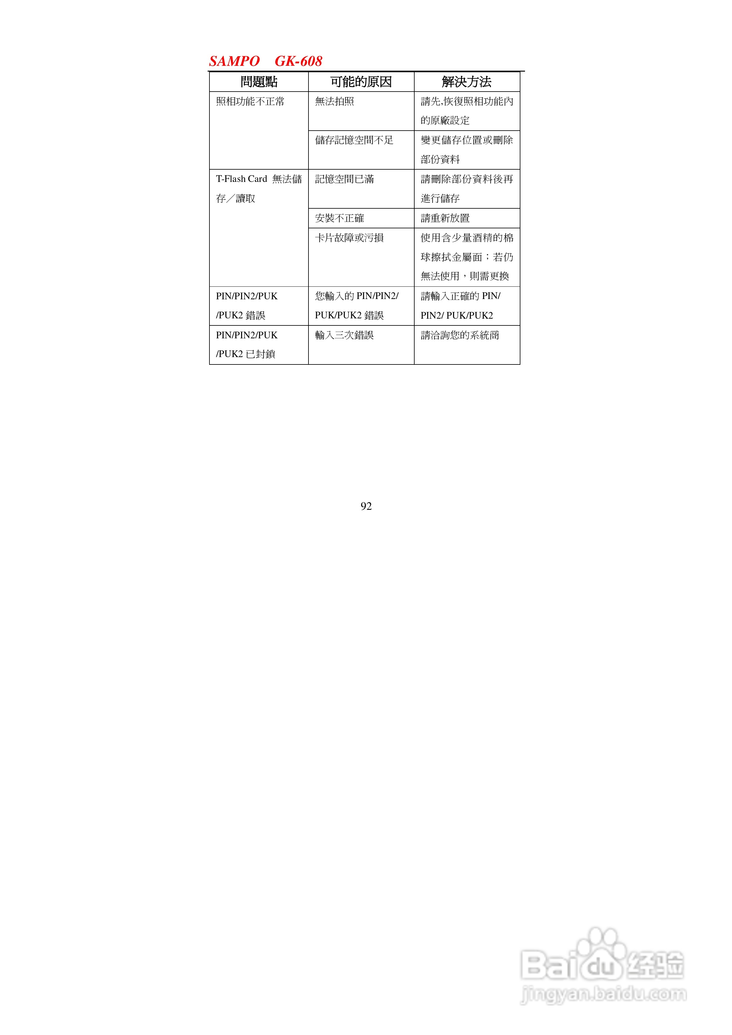 声宝GK-608型手机说明书:[10]