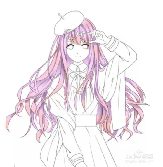 SAI暖暖头发上色方法