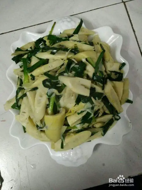 韭菜炒笋片