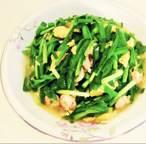 韭菜鸡蛋炒虾仁