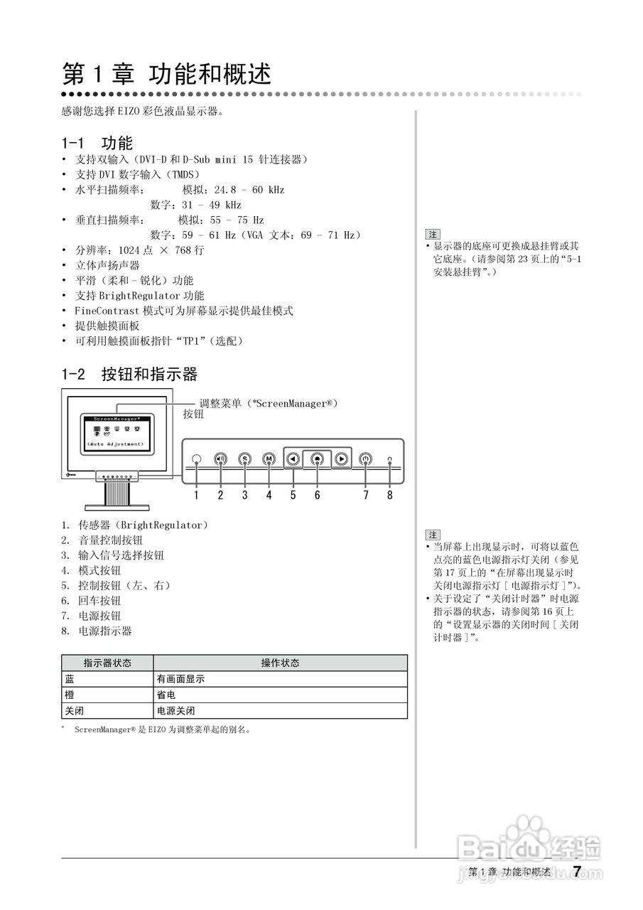 EIZO T1501接触屏彩色液晶显示器用户手册:[1]