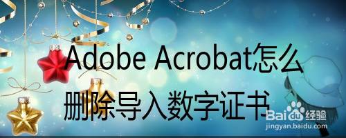 Adobe Acrobat怎么删除导入数字证书