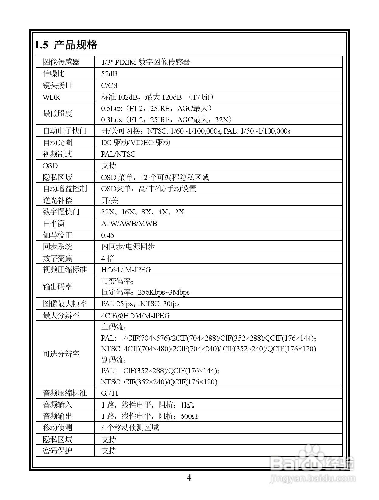 V6103-N 系列宽动态彩色网络摄像机说明书:[1]