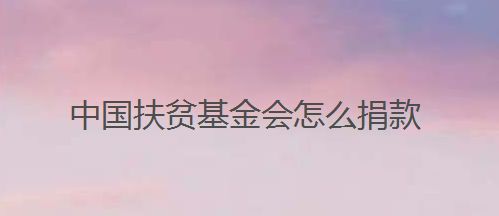 中国扶贫基金会怎么捐款