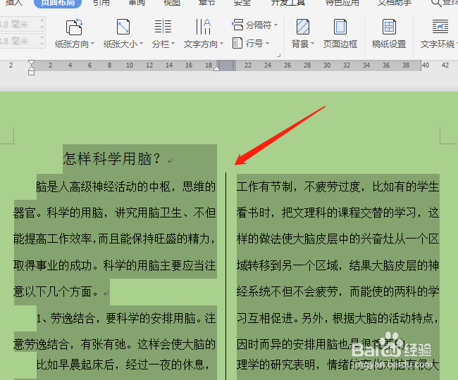 怎样设置WPS2019的分栏效果