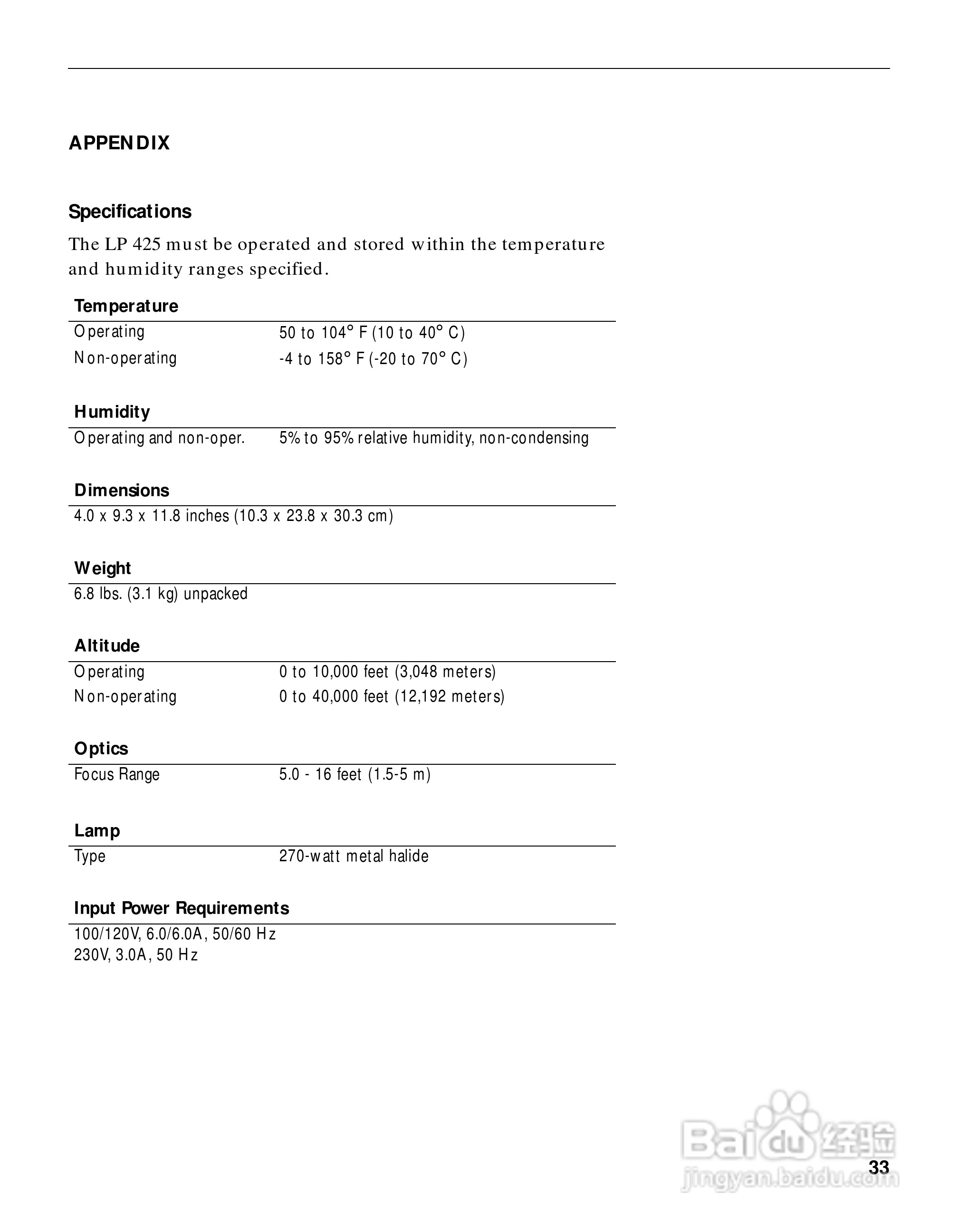 富可视 LP425投影机说明书:[4]