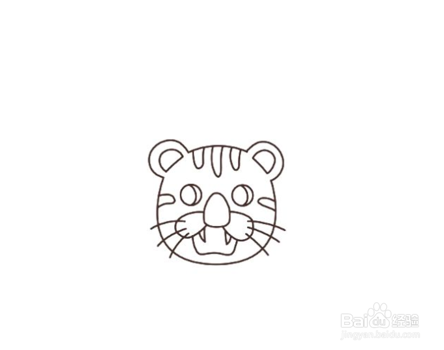 如何画卡通老虎的简笔画