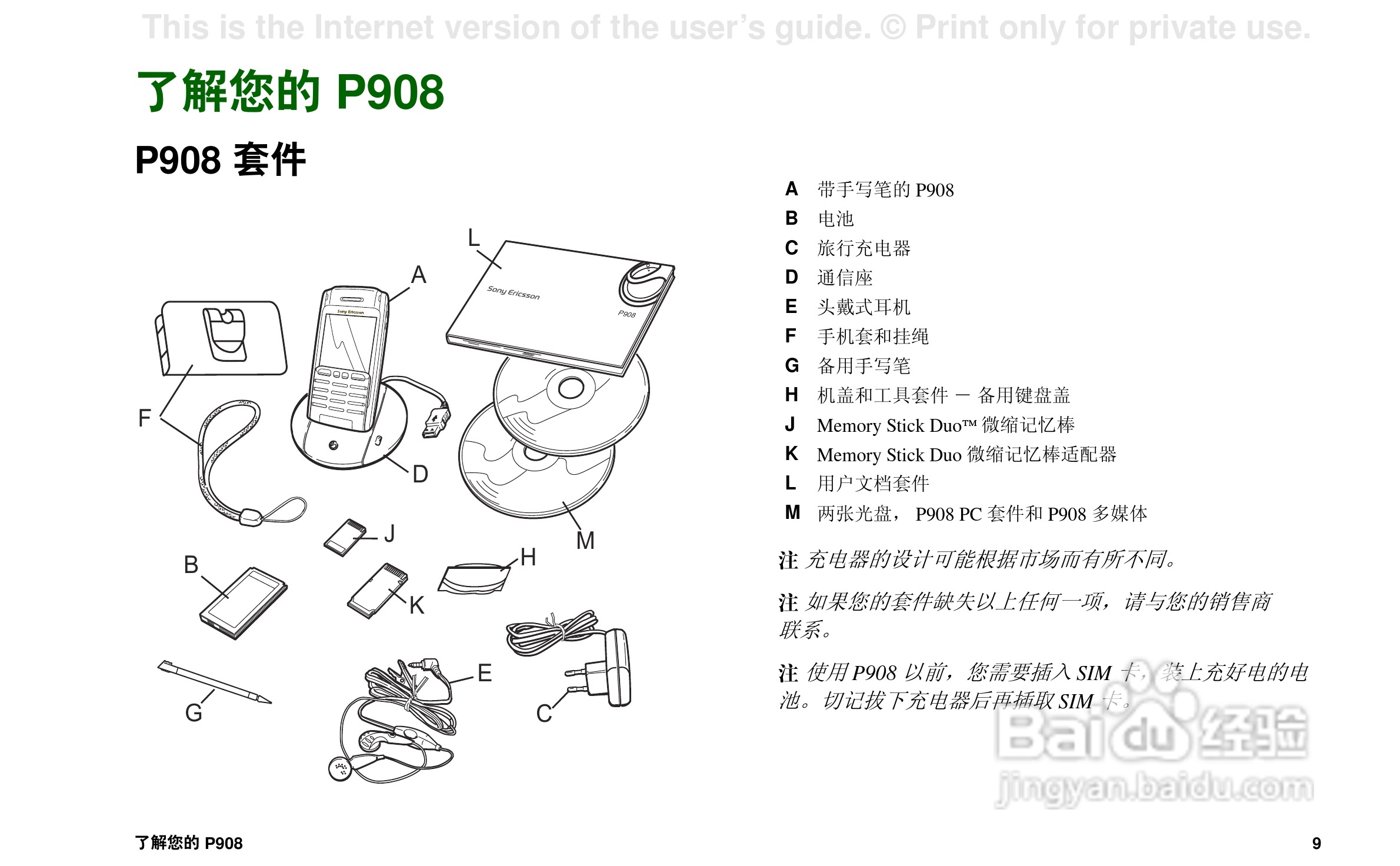 索尼爱立信P908手机使用说明书:[1]