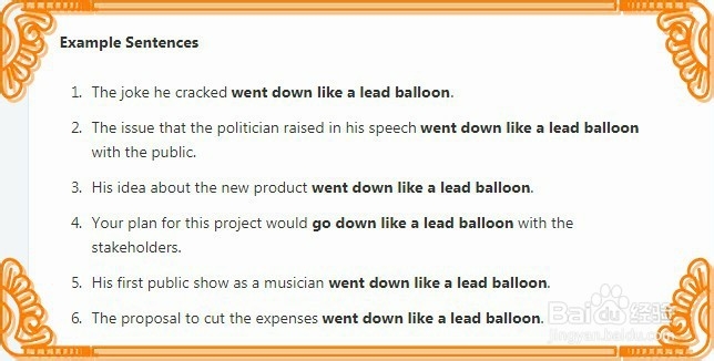 怎么理解英语go down like a lead balloon