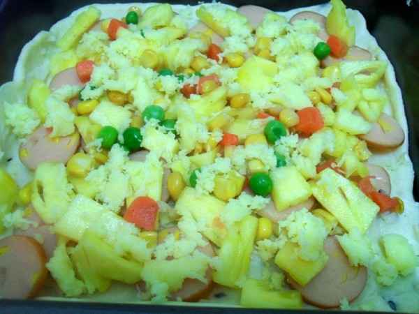 方形培根香菇披萨