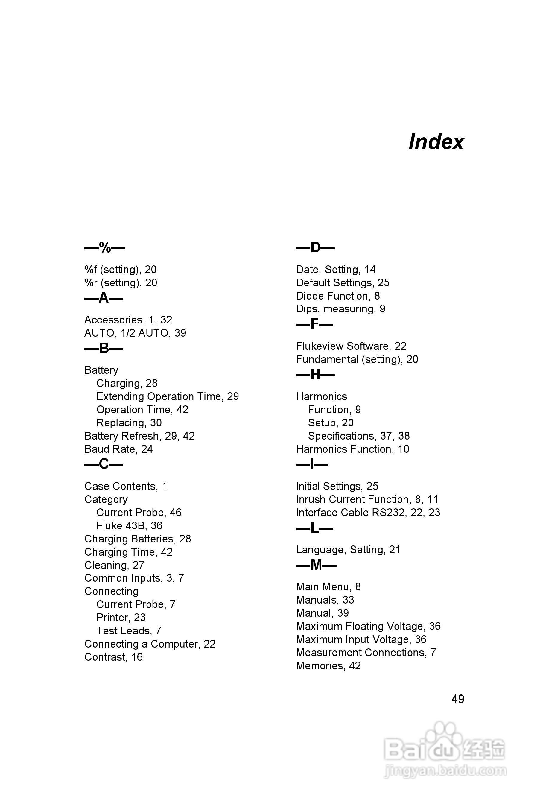 Fluke 43B 电能质量分析仪用户手册:[6]