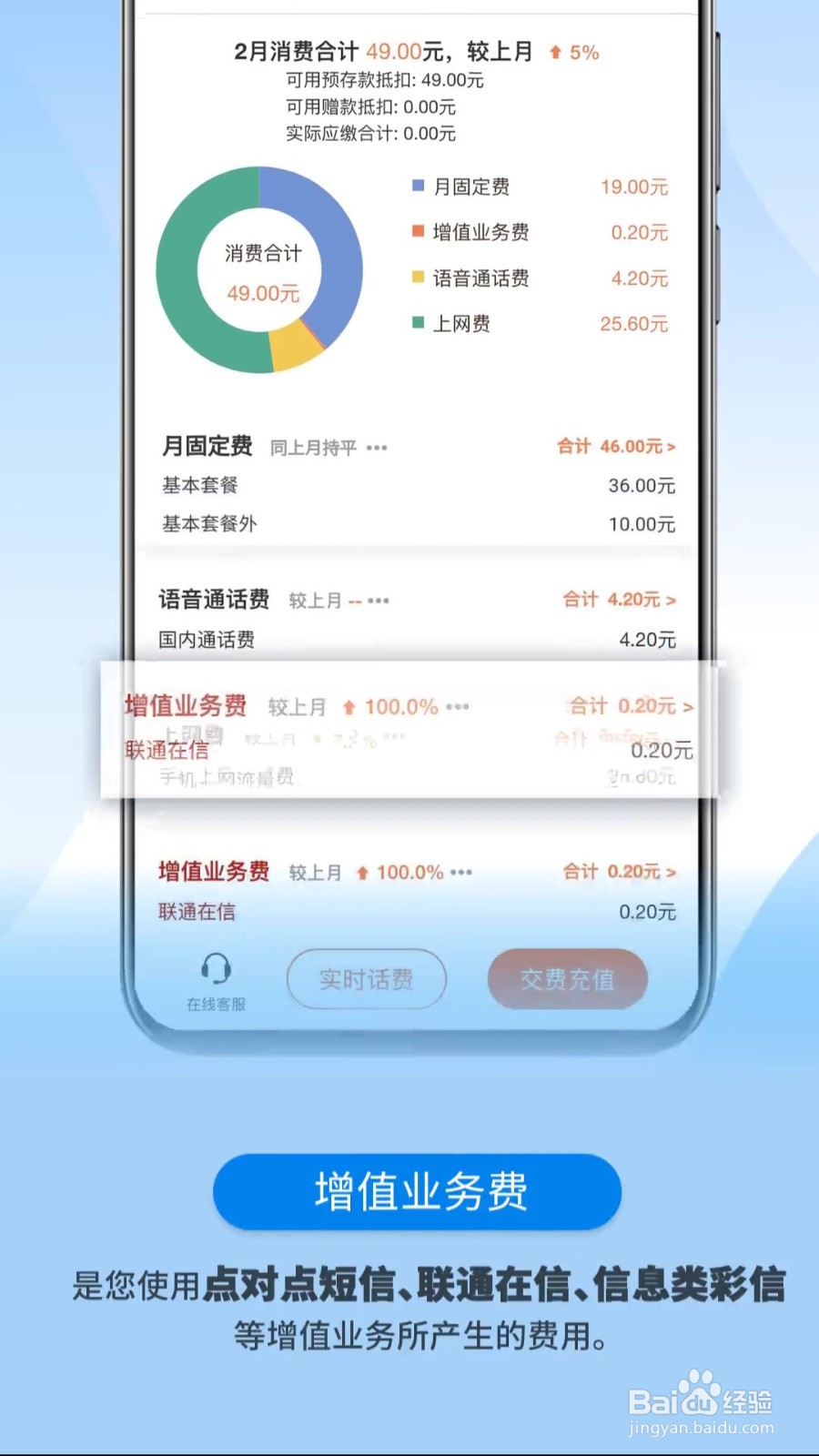 联通用户如何查懂话费账单