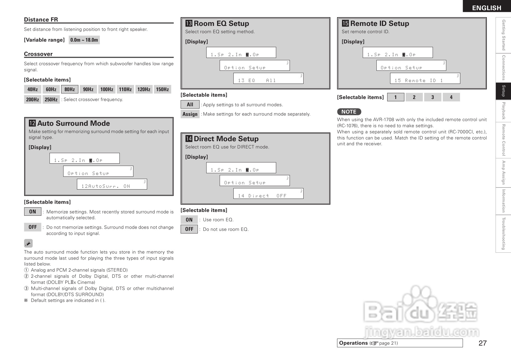 DENON AVR-1708功放用户手册:[2]