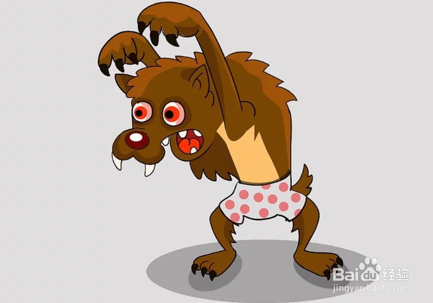 如何画卡通狼人?