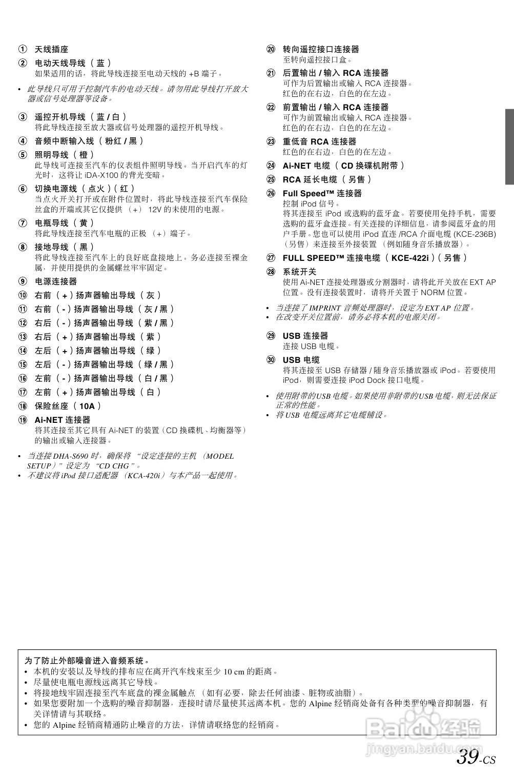 阿尔派 IDA-X100型接收机说明书:[3]