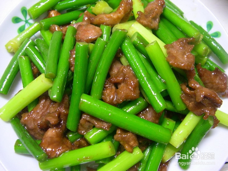 蒜菜炒肉的做法