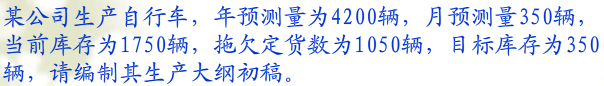 怎样编写MTS下的生产计划大纲