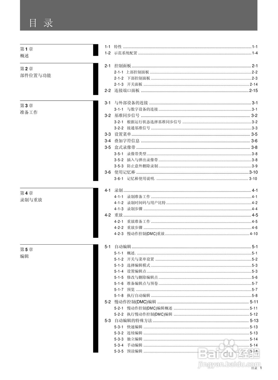 索尼HDW-2000数字摄录一体机使用说明书:[1]